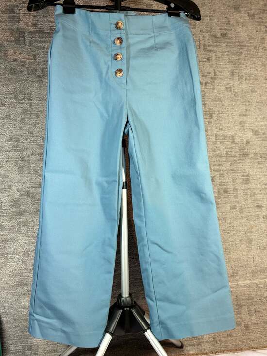LOFT Pants - LOFT High Waist Button-Front Wide Leg Pants Blue Size 2